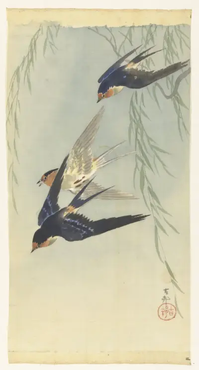 Tři ptáci v plném letu, Ohara Koson