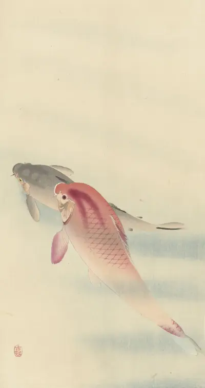Dva kapři, 1900 – č. 1, Ohara Koson