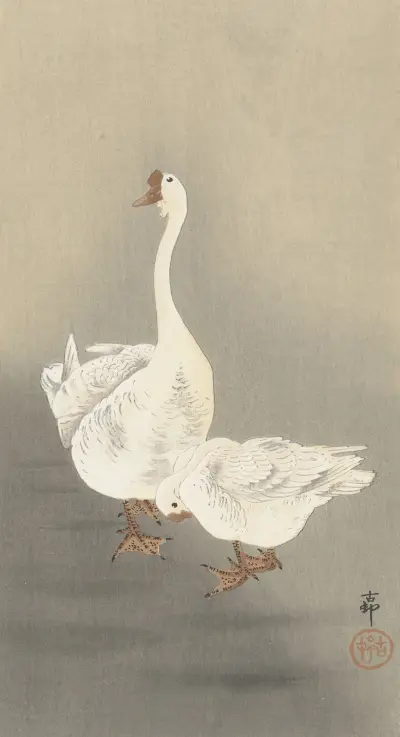 Dvě husy, 1900 – č. 2, Ohara Koson