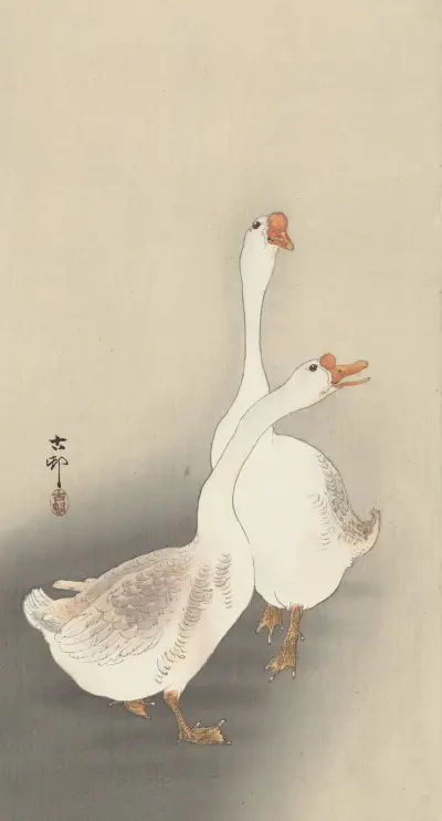Dvě husy, 1900 – č. 1, Ohara Koson