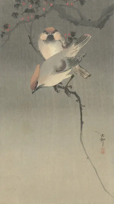 Sidensvansar, Ohara Koson