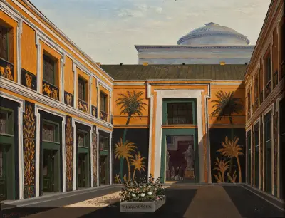 The Courtyard Of The Thorvaldsen Museum av Christian Olavius Zeuthen