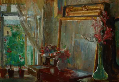 Interieur – Atelier der Künstlerin in Krakau von Olga Boznanska