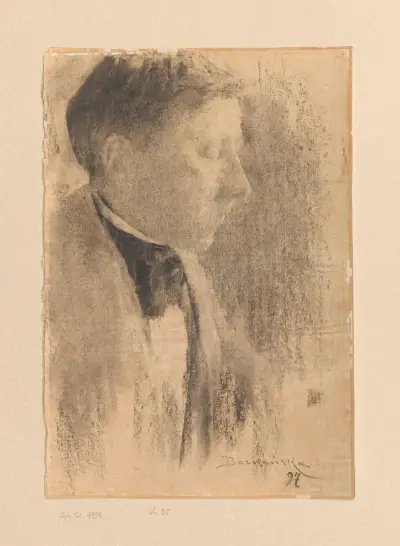 Porträt des Malers Eugeniusz Dąbrowski von Olga Boznanska