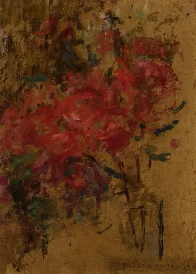 Red flowers av Olga Boznanska