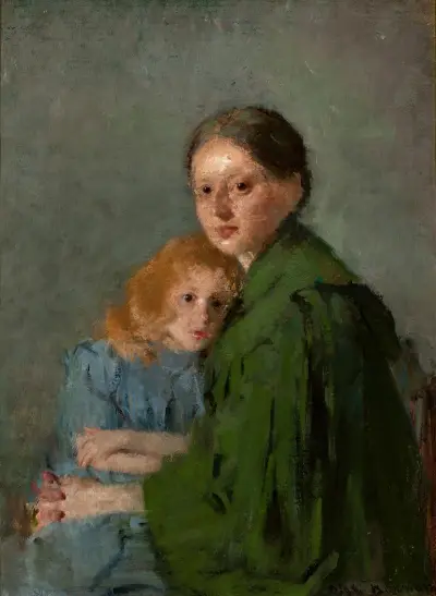 Studie einer Frau mit einem Mädchen von Olga Boznanska