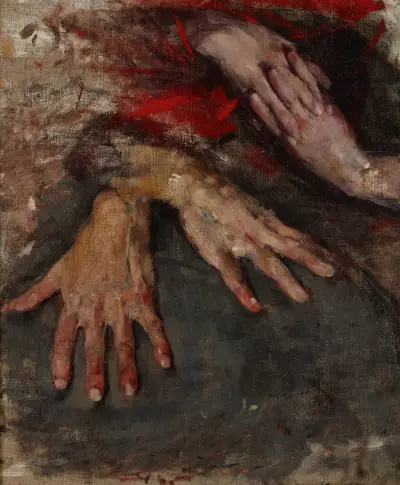 Study of Two Pairs of Hands av Olga Boznanska