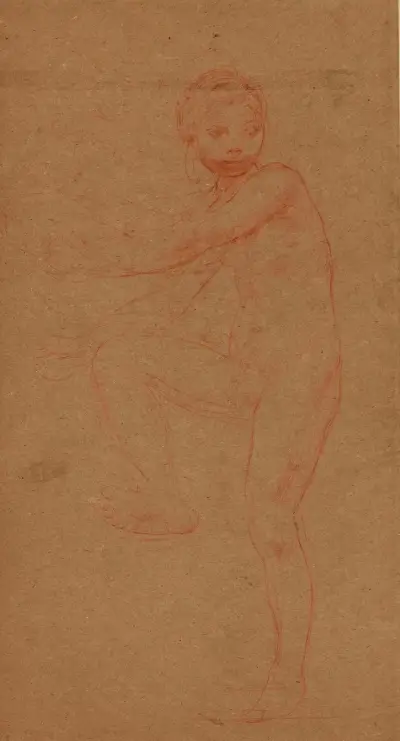 Studie av ung flicka av Luc-Olivier Merson
