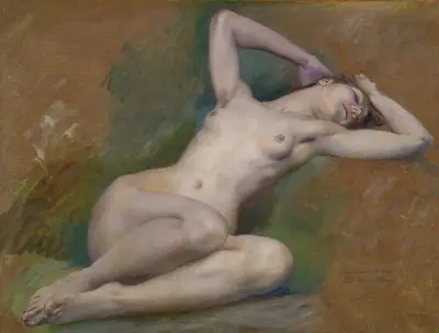 Study For The Figure Of ‘spring’ At L’opéra Comique, Paris av Luc-Olivier Merson