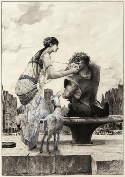 Une larme pour une goutte d’eau, 1889 av Luc-Olivier Merson