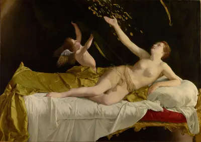 Danaë und der Goldregen von Orazio Gentileschi