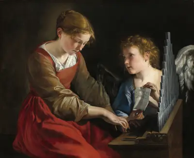 Die heilige Cäcilia und ein Engel von Orazio Gentileschi