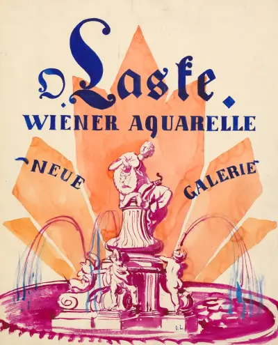 Ausstellungsplakat – Oskar Laske, Wiener Aquarelle. Neue Galerie. av Oskar Laske