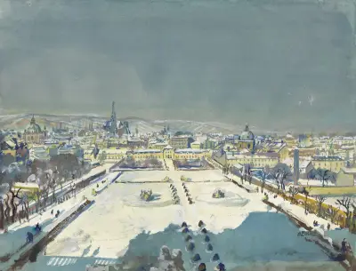 Belvedere med utsikt över Wien av Oskar Laske