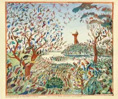 Die Vogelpredigt des heil. Franz von Assissi (San Francis’ sermon to the birds) av Oskar Laske