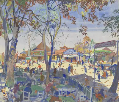 Gastgarten im Prater av Oskar Laske