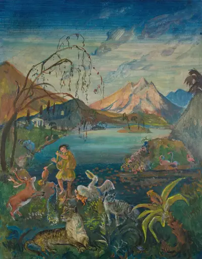 Orfeus bland djuren av Oskar Laske
