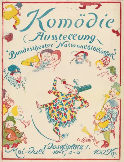 Plakate der Ausstellung ‘Komödie’ in der Nationalbibliothek av Oskar Laske