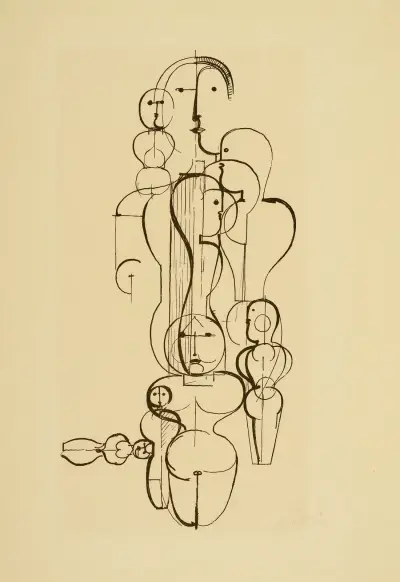 Konzentrische Gruppe; Figurenplan K1 von Oskar Schlemmer
