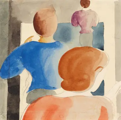 Drei Frauen von rückwärts av Oskar Schlemmer