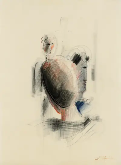 Drei Köpfe von Oskar Schlemmer