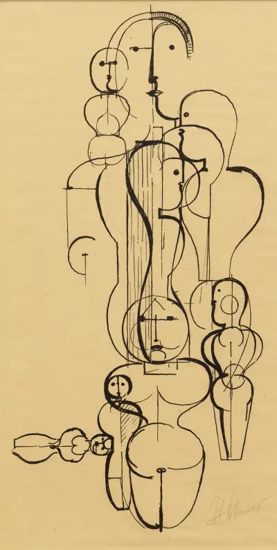 Figural Plan K 1 (Figurenplan K 1) av Oskar Schlemmer