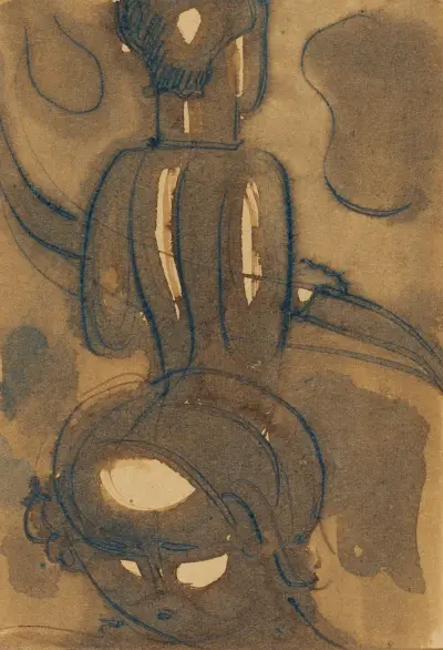 Geländerszene av Oskar Schlemmer
