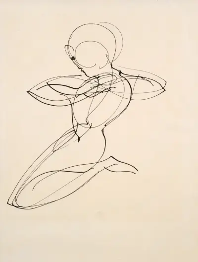 Kneeling Figure av Oskar Schlemmer