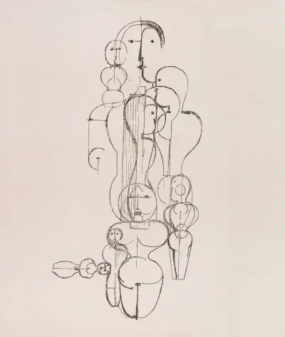 Konzentrische Gruppe (Figurenplan K1) av Oskar Schlemmer