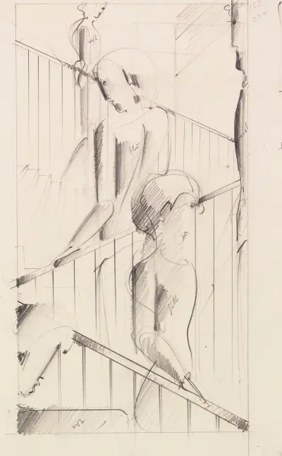 Treppenszene von Oskar Schlemmer