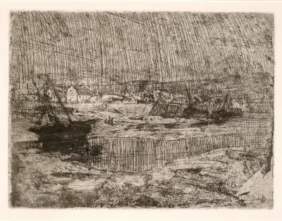 Kapsejsade fiskebåtar, Bretagne av Henry Ossawa Tanner