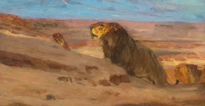 Lions in the Desert av Henry Ossawa Tanner