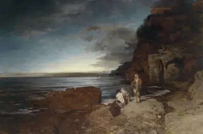 Abend an der Küste av Oswald Achenbach