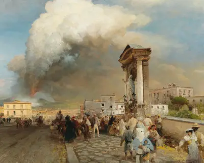 Ausbruch des Vesuv av Oswald Achenbach