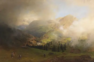 Blick auf die Rigi av Oswald Achenbach