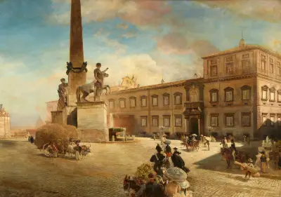 Der Quirinalspalast in Rom von Oswald Achenbach