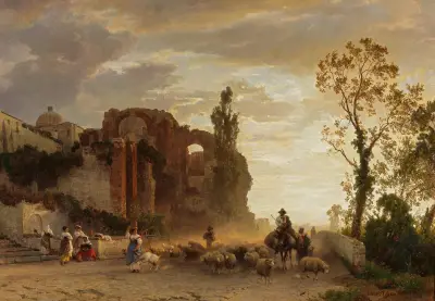 Abend in der Campagna von Oswald Achenbach