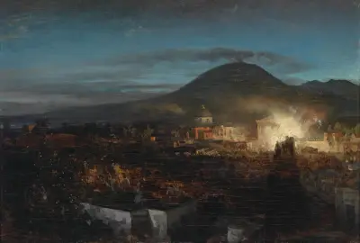 Feuerwerk In Toree Dell Annunziata av Oswald Achenbach