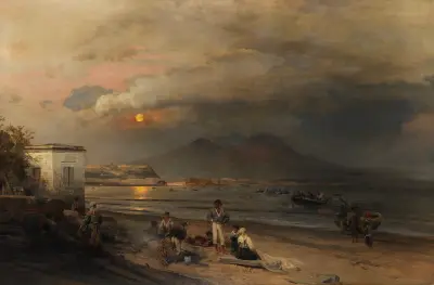 Golf von Neapel von Oswald Achenbach