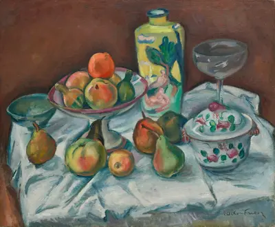 Bordet efter middagen eller stilleben, grön vas av Emile Othon Friesz