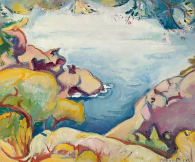 Rochers et mer, L’Estaque av Emile Othon Friesz