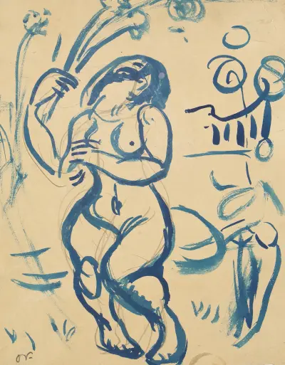 Stående nøgen kvinde. av Emile Othon Friesz