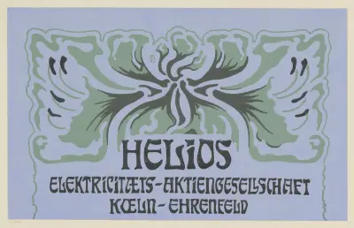 Titulní list společnosti Helios Elektrizitäts-Aktiengesellschaft Köln-Ehrenfeld, 1900 – Nr. 1, Otto Eckmann