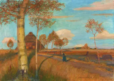 Abendsonne im Moor von Otto Modersohn