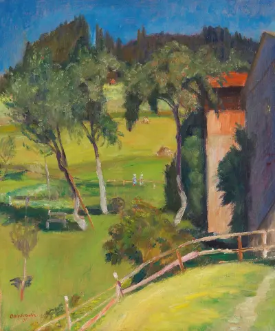 Alte Obstbäume hinter dem Haus, 1931 von Otto Modersohn