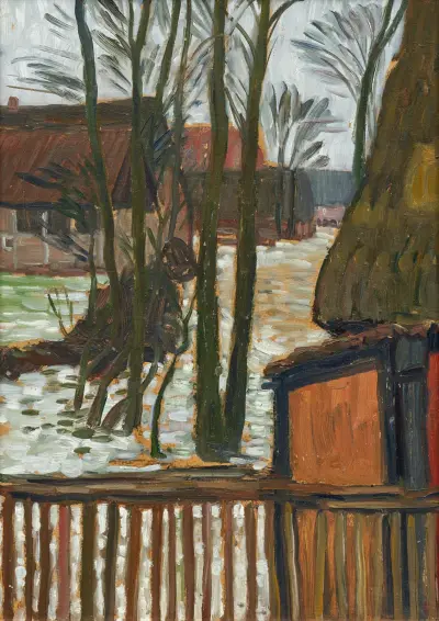 Fischerhuder Dorfstraße von Otto Modersohn