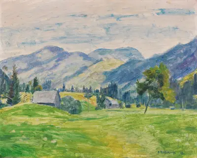 Lichter Sommertag im Allgäu (Unterjoch bei Hindelang) av Otto Modersohn