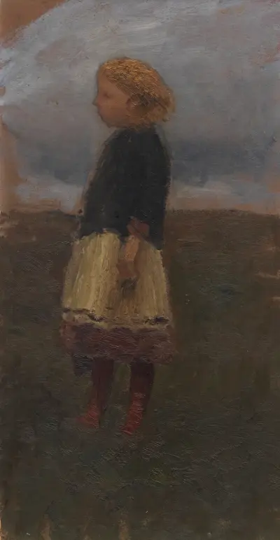 Mädchen im Moor von Otto Modersohn