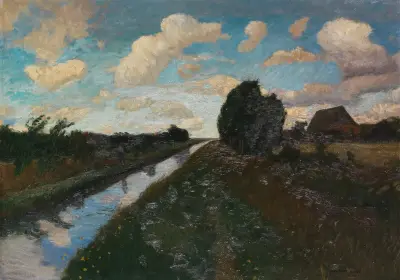 Moorkanal mit hohem Himmel von Otto Modersohn