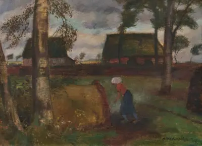 Moorlandschaft mit Backofen von Otto Modersohn